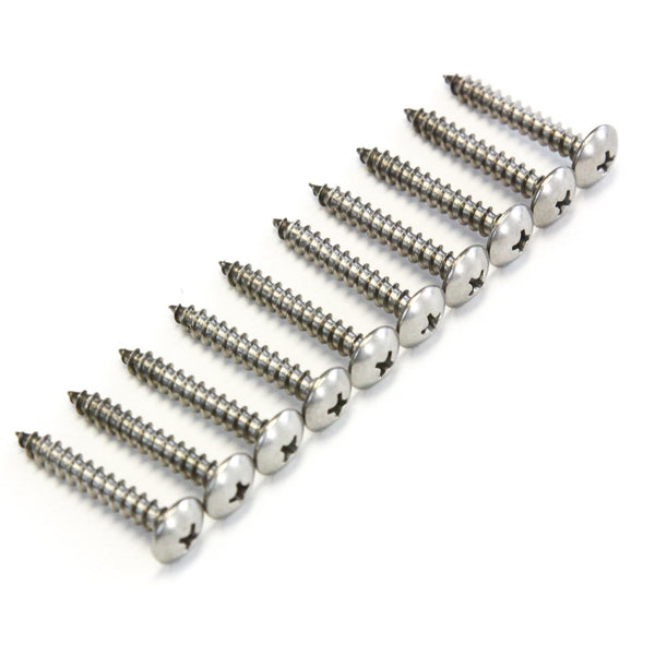 10 Piece Pan Head Screw Set for Dock Bumper Installation Marine Grade Stainless Steel 10 x 1-1/4 Inches SS