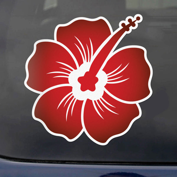 Hibiscus Decal Midnight Red Sticker Vinyl Rear Window Car Truck Laptop Wall Water and Fade Resistant 4 Inches