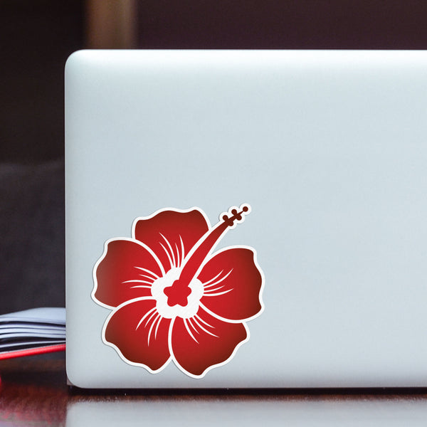 Hibiscus Decal Midnight Red Sticker Vinyl Rear Window Car Truck Laptop Wall Water and Fade Resistant 4 Inches