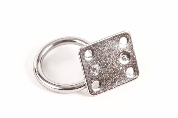 Red Hound Auto 6mm Stainless Steel Square Eye Plate w Ring 1/4 Inches Marine 316 SS Pad Boat Rigging