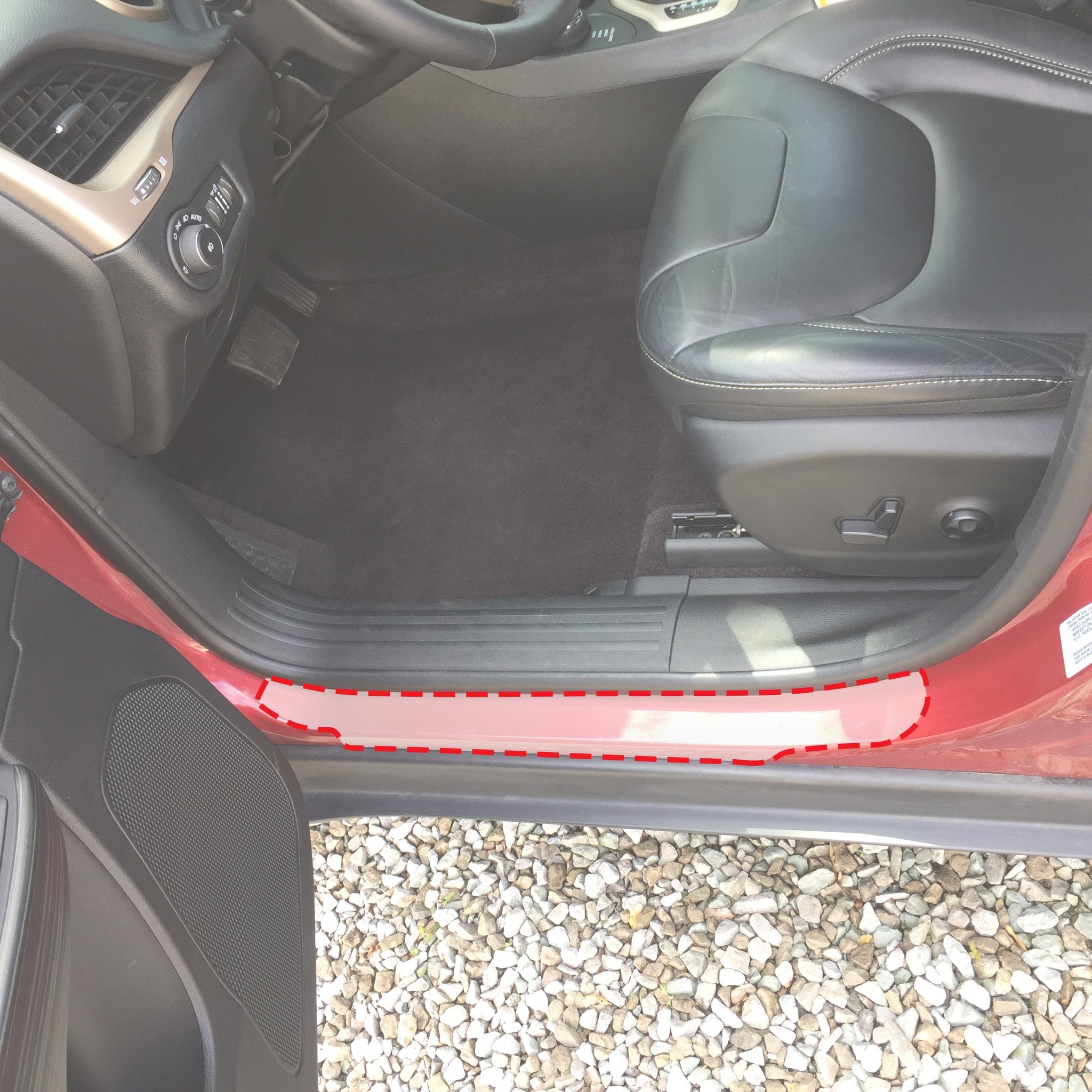 Red Hound Auto Door Sill Paint Protection Film Compatible with