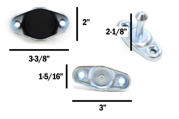 Red Hound Auto 2 Entry Door Holders Catch Coated Steel for Trailer Doors and More Includes Metal Stem and Socket 3 Inch