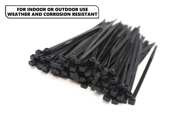 Red Hound Auto 100-Pack Extremely Heavy Duty 4 Inches Zip Cable Tie Down Straps Wire UV Resistant Black Nylon Wrap Multi-Purpose Extra Wide 50 lbs. Tensile Strength