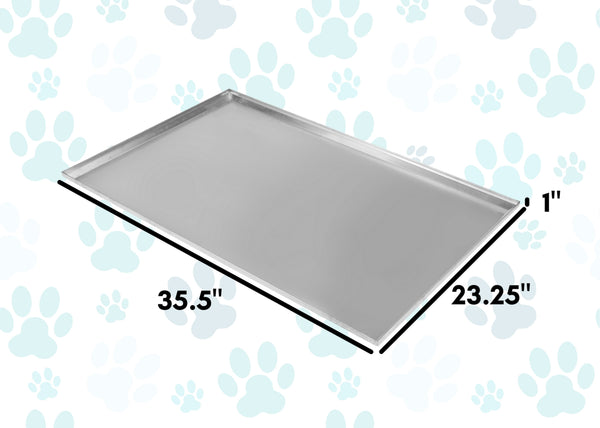 Red Hound Auto Metal Replacement Tray for Dog Crate 35.5 x 23.25 Heavy Duty Galvanized Steel Chew Proof Kennel Cage Pan Leakproof Liner